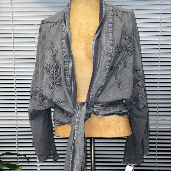 NWT $100 Dark Gray Embroidered Bronte Jacket KYLA SEO XS S M L - Picture 1 of 6